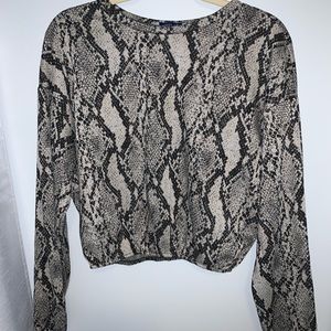 ZARA snake print sweater crop top
